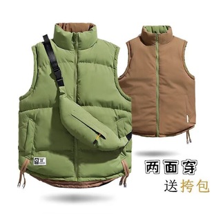 宽松马甲外套 百搭坎肩情侣款 2025秋冬新款 宽松两面穿马甲青年时尚