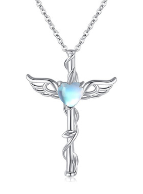 Design Feeling Necklace Cross Love Wings Design Jewelry