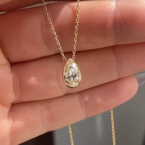 Water Drop Pear Shape Necklace Women's Luxury Wedding
