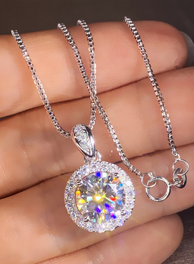 Classic Round Diamond Necklace Pendant Necklace Female