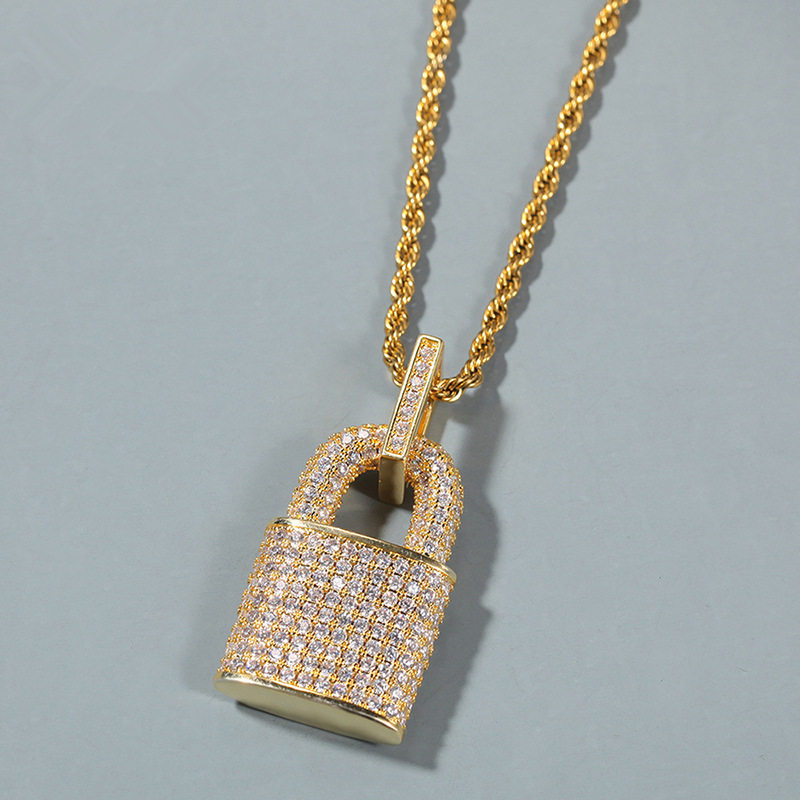 Fashion Brand Hip-hop Lock Exaggerated Necklace Men And