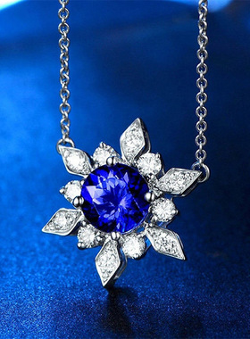 Year Sunflower Necklace Trend Blue Necklace Flower Clavicle