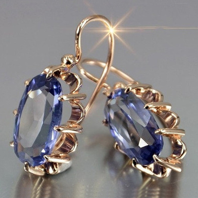 Vintage Court Inlaid Eight Claw Buckle Earrings Ear Hook