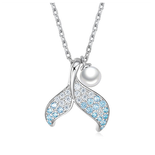 Baroque Imitation Pearl Fishtail Necklace Female Mori