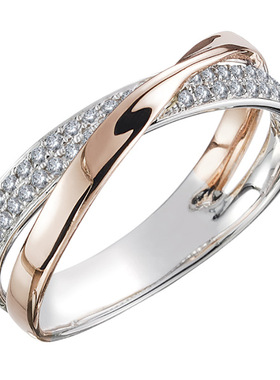 New Simple Personality Shape Two-color Ladies Copper Ring