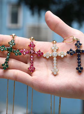 Cross Necklace Temperament Trend Necklace Cross Crystal