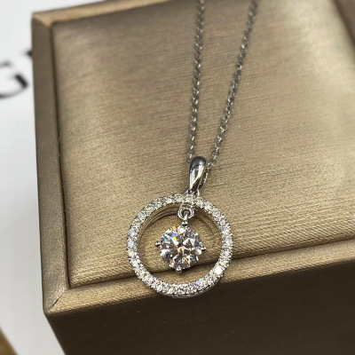 Necklace Circle Ring Pendant Simple Short Japanese And