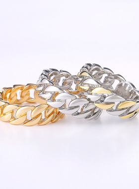 Jewelry Two-color Chain Ring Men's Trendy Punk Jewelry