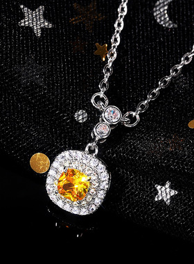 Quick Hand All-match Yellow Diamond Pendant Necklace Luxury