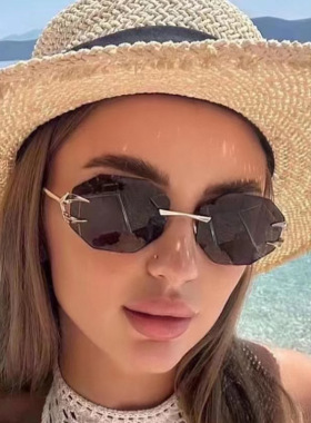 日系moleubak个性嘻哈八边形切边眼镜时尚恶魔爪镜框墨镜遮阳