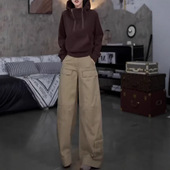 kitty秋季 裤 新款 套头卫衣休闲工装 洋气女 连帽短款 日系cherry