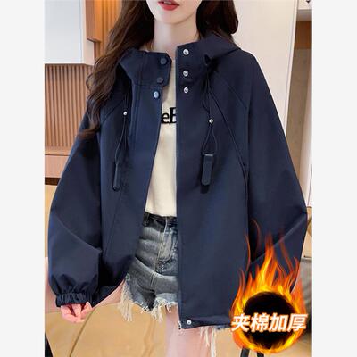 夹棉加厚冲锋衣外套女202