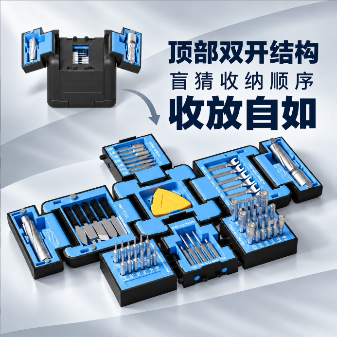 62合1精密螺丝刀套装家用数码家电维修折叠组合工具手机维修工具