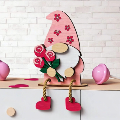 情人节木制小矮人摆件礼物