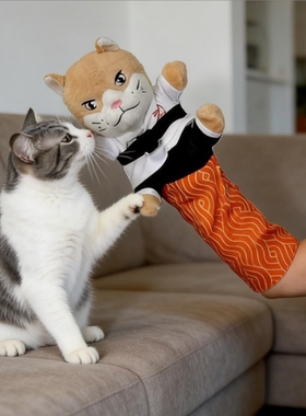 Cat Karate Kitty Puppet猫咪互动拳击掰手腕带护臂手套逗猫玩具