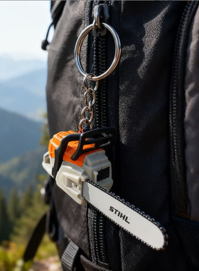 新品Portable Chainsaw Key Ring便携式电锯钥匙圈挂件钥匙扣挂件