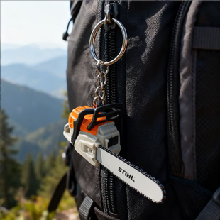 新品Portable Chainsaw Key Ring便携式电锯钥匙圈挂件钥匙扣挂件