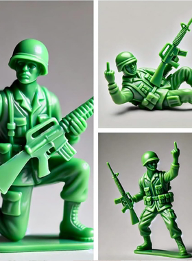 新款小兵人模型玩具Funny Green Army Men有趣的绿色军人儿童礼物