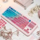 龙乘  粉色海洋键帽 119键雾透光原厂高度适配机械键盘键帽hi75
