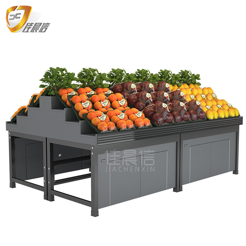 佳晨信水果货架子展示架蔬菜店生鲜超市货柜台阶梯形商用中岛堆头