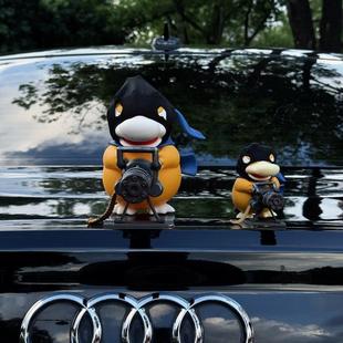 100%回头率加特林可达鸭车后尾部摆件车载车顶装饰品公仔玩偶创意