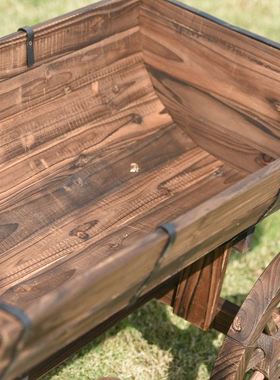 极速Ouatdoor antiseptic wood four-wheel wooden float plantin