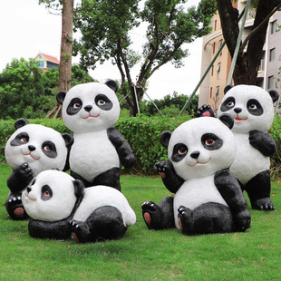 panda garden GRP outdoor landscape sculpture 极速Simulatgion