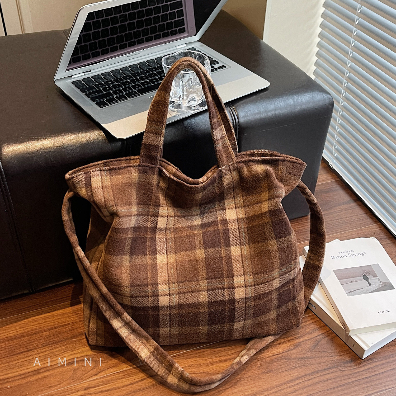 冬季毛呢格子托特包女手提包2025秋冬新款时尚百搭通勤单肩斜挎包,箱包皮具/热销女包/男包,托特包,淘宝优惠券,粉丝福利购,淘宝优惠卷