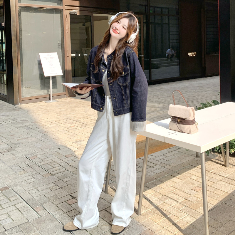 美式慵懒chic工装牛仔短外套女春秋2025超火好看高级小众夹克上衣,女装短外套,2C036