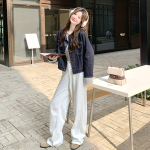 美式慵懒chic工装牛仔短外套女春秋2025超火好看高级小众夹克上衣图片