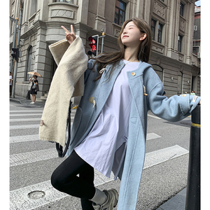 2C036-Y200-P255-K398   连帽双面羊毛大衣 五色 90毛图片
