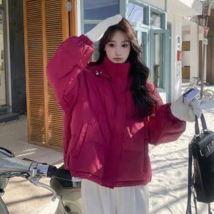 韩系减龄连帽立领短款羽绒服女2025年冬季新款显瘦时尚白鸭绒外套图片