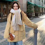 新款小小银杏黄连帽款正70双面羊毛大衣RF2C036-Y602-P260-K388，女装毛呢外套，2C036