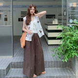 重工刺绣马甲阔腿裤套装女夏2025新款小众不撞款大方得体两件套，女装套装/套裙，2C036