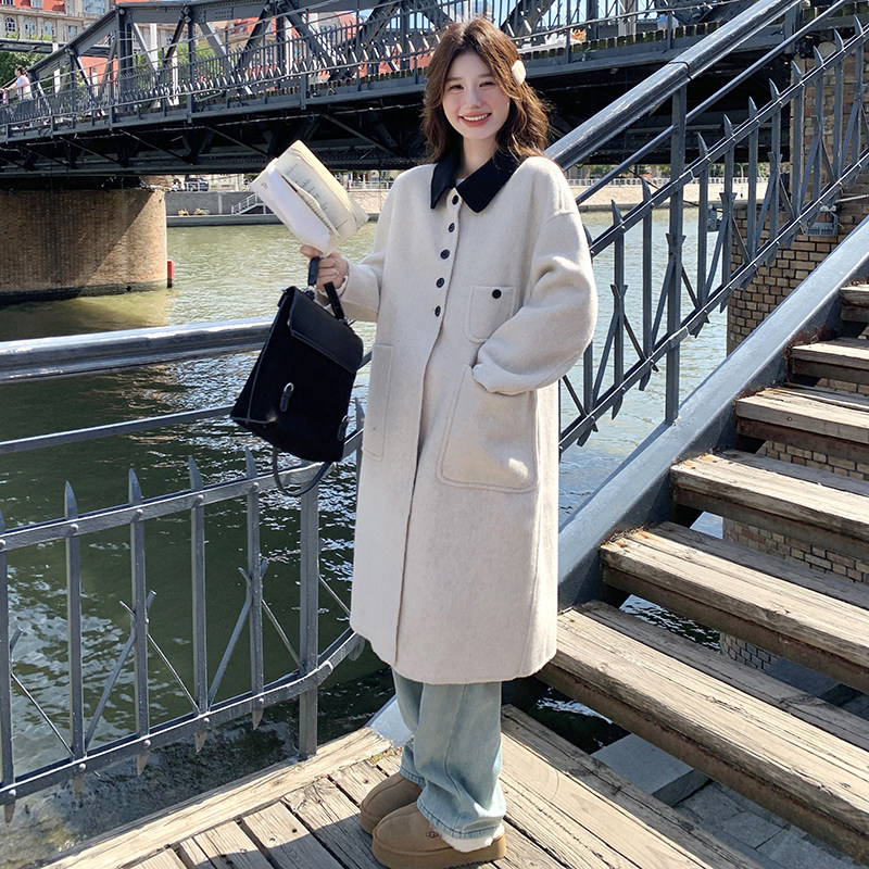 超长款双面羊毛大衣两色90羊毛2C036-Y301-P250-K395,女装毛呢外套,2C036