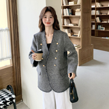 可可春装新款烟灰流苏边羊毛薄款小外套90毛2C036-W321-P190-K285，女装毛呢外套，2C036