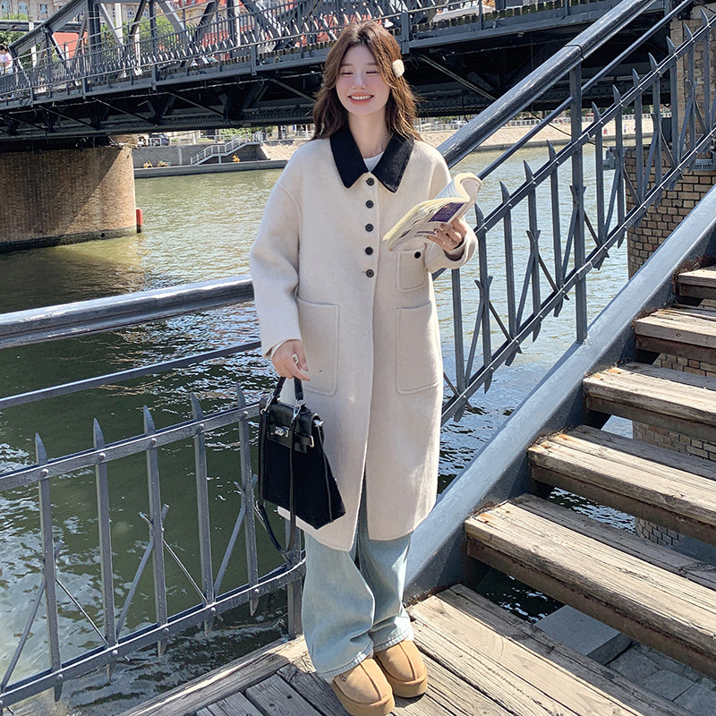 超长款双面羊毛大衣两色90羊毛2C036-Y301-P250-K395,女装毛呢外套,2C036