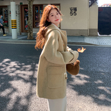 超保暖奶绿色双面羊毛大衣90羊毛2C036-Y305-P250-K395，女装毛呢外套，2C036