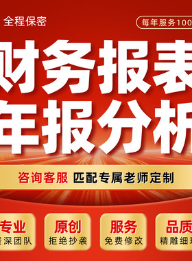 财务报表代做资产负债表利润表损益表企业上市公司年报杜邦分析