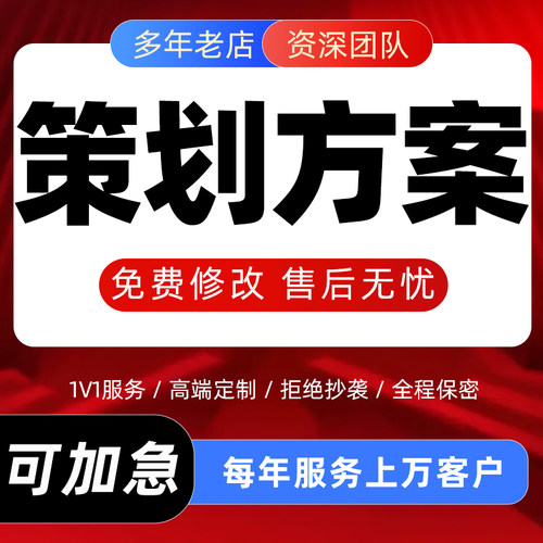 策划方案代写市场营销制作品牌活动开业庆典企业项目全案ppt代做