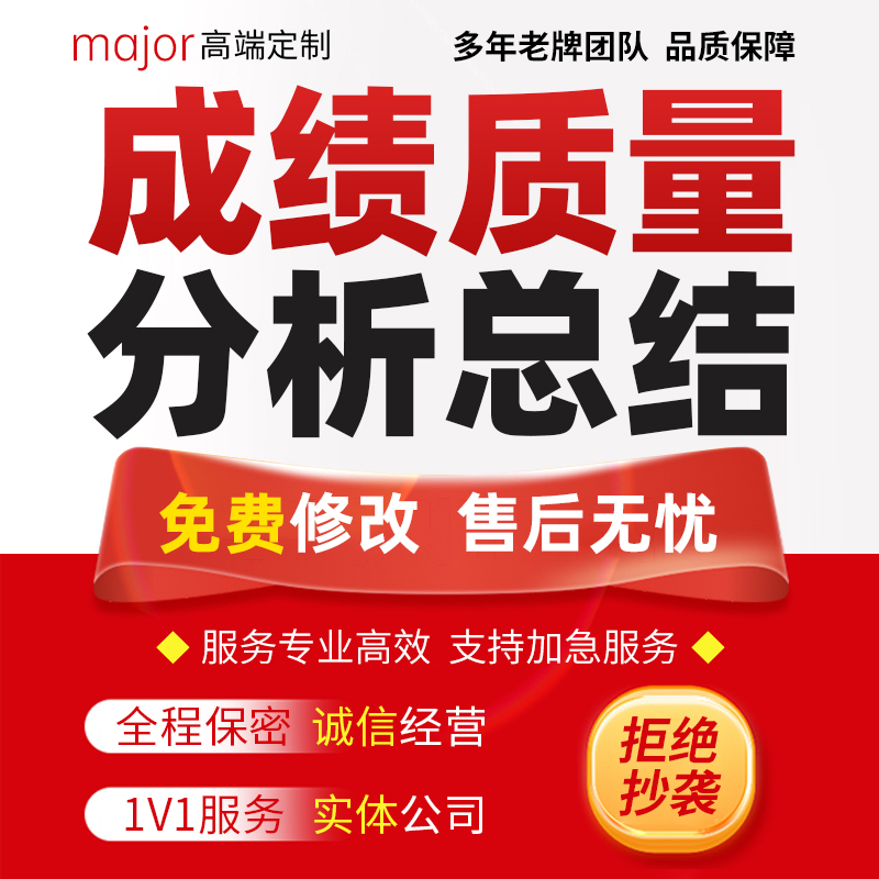 代写高中小学试卷错题分析总结课件PPT期中期末考试成绩质量报告