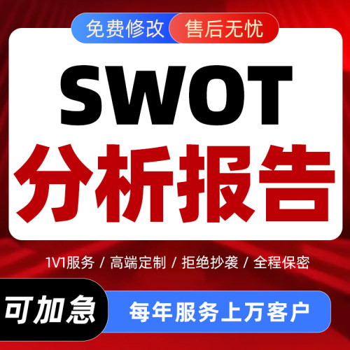 代写SWOT分析报告行业数据分析PPT代做市场调研可行性研究方案撰