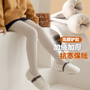 女童打底裤秋冬加薄绒款外穿宝宝加绒连脚裤袜秋季中厚儿童连裤袜