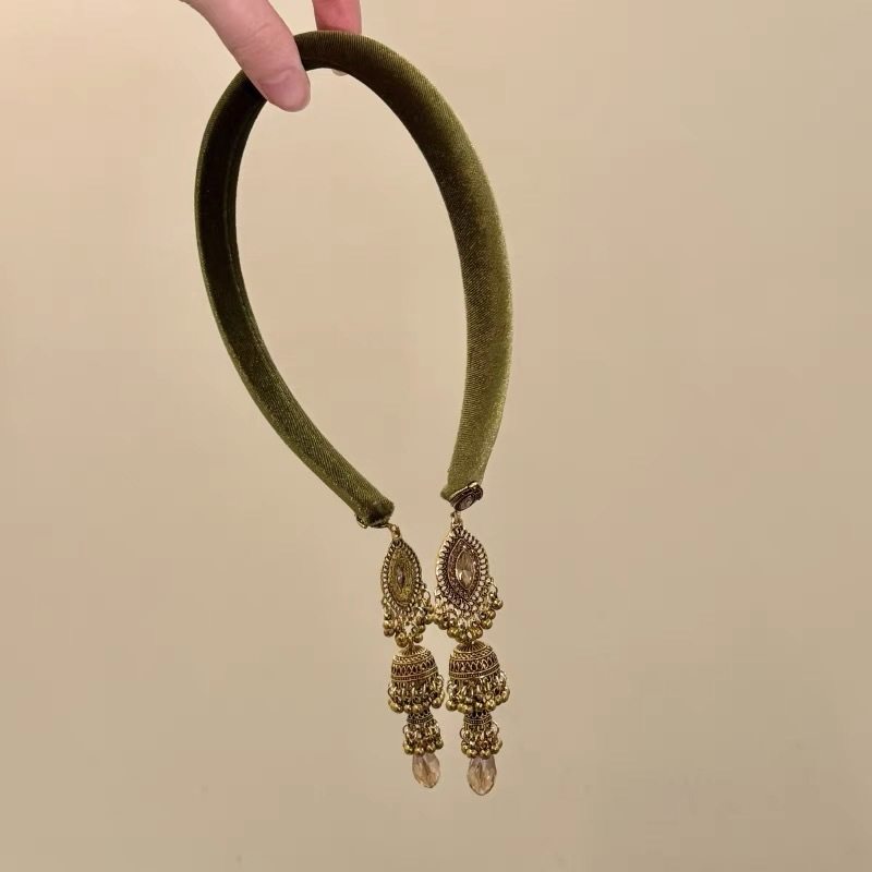 秋冬民族风贵气感绿色丝绒发箍女轻奢高级感发饰复古头饰发卡,美发护发/假发,假发发箍,淘宝优惠券,粉丝福利购,淘宝优惠卷