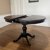 2025新款 法式 中古风全实木可折叠餐桌家用小户型白蜡木可伸缩圆桌