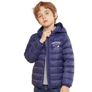 史努比羽绒服男童白鸭绒中大童反季童装轻薄款冬季免洗儿童外套男