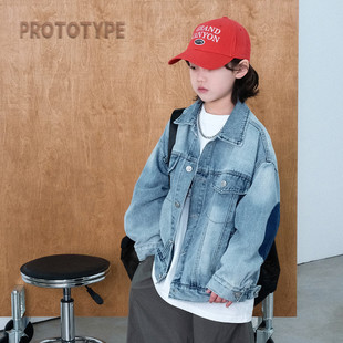 男童痞帅炸街牛仔外套2026新款中大童春秋款潮牌春装男孩夹克上衣