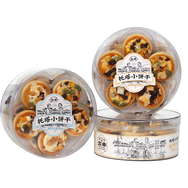 【达人专属】太丰食品坚果饼干咸蛋黄椰奶酥性饼干办公室小吃零食