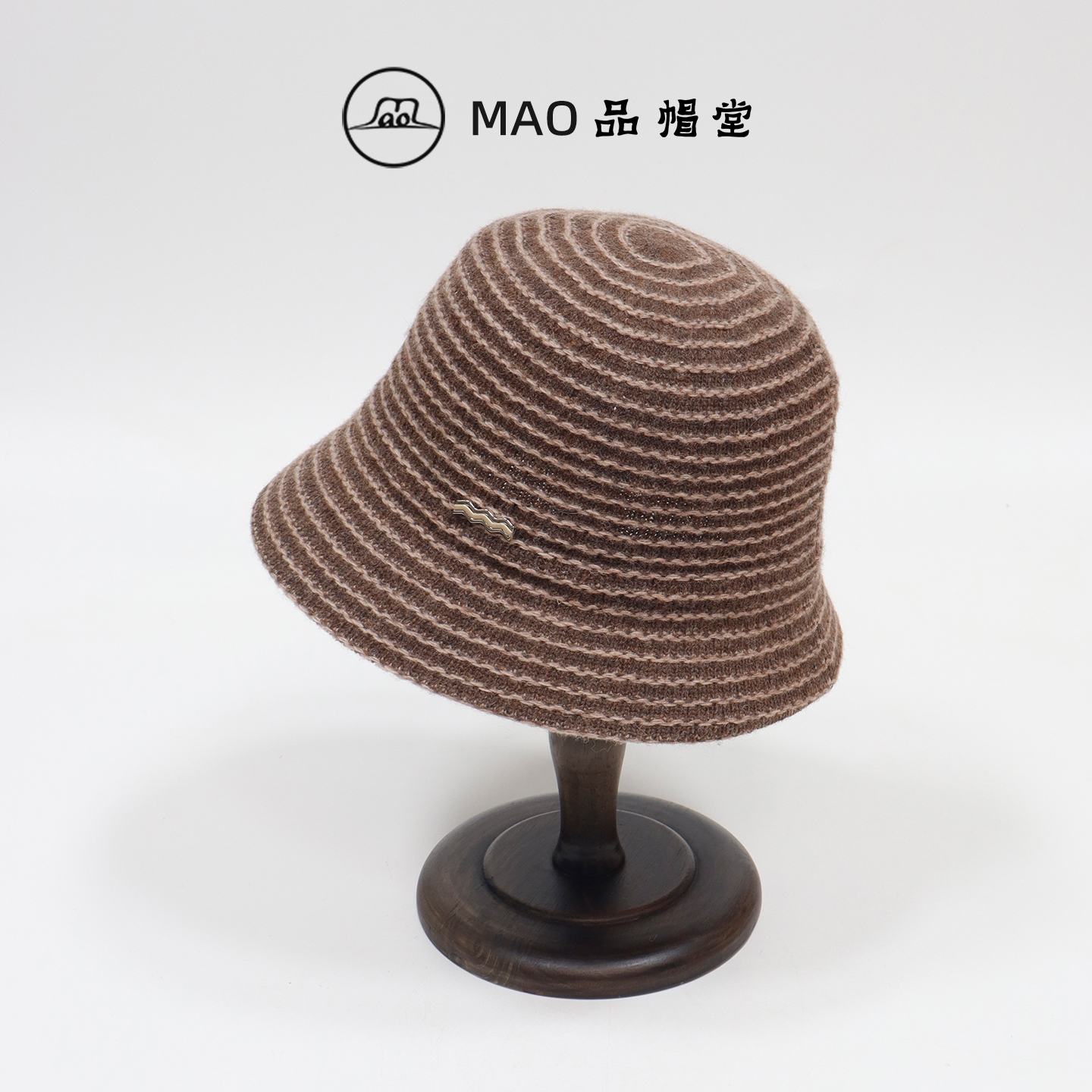 羊毛条纹渔夫帽女士秋冬新款时尚