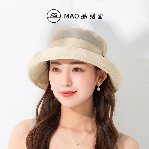 桑蚕丝遮阳帽女夏季百搭可折叠